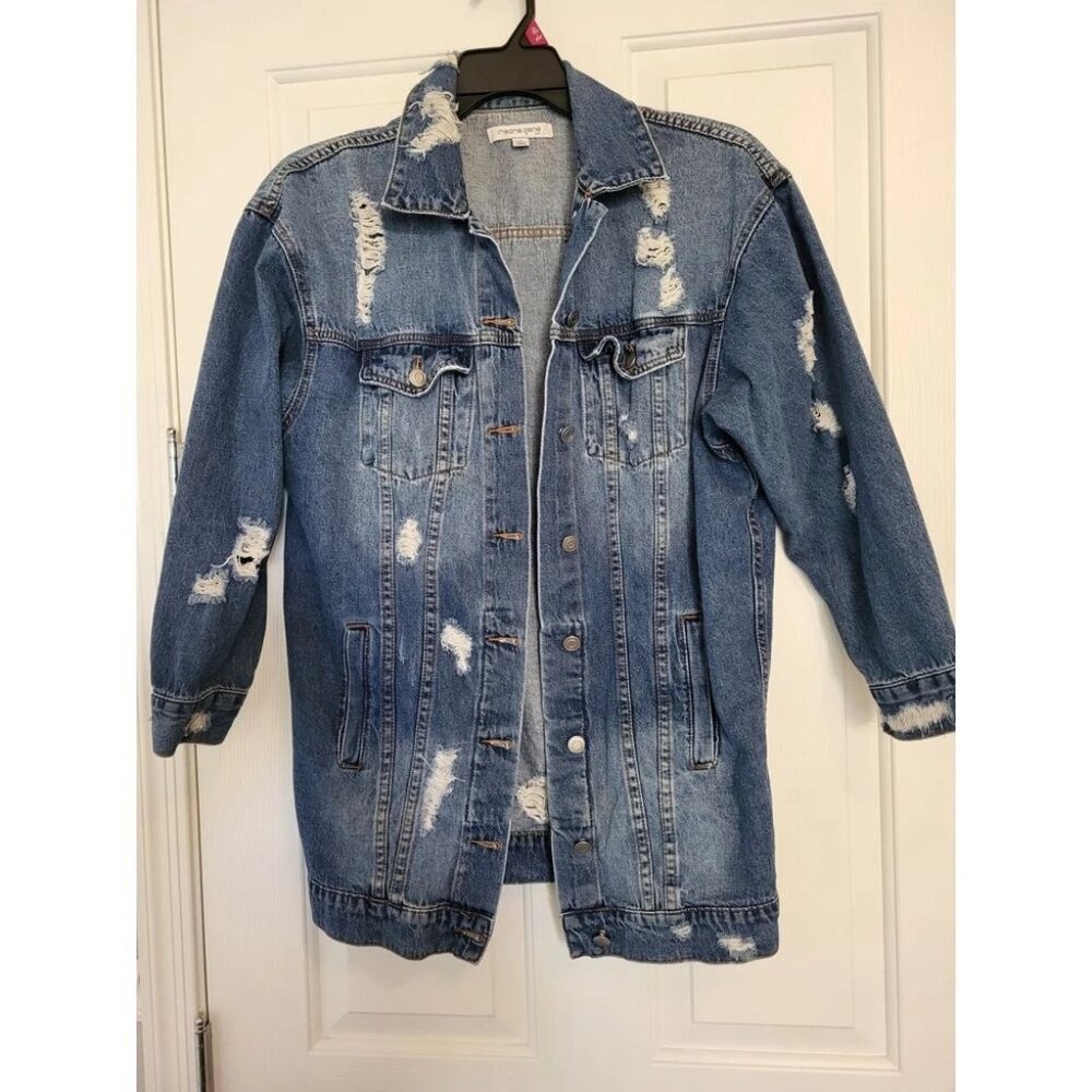 EUC Insane Gene Jean Jacket - Size S Fits loosely and long!!